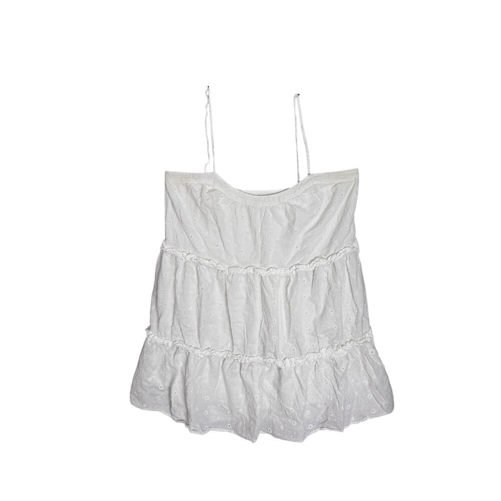 Loft White Embroidered Dress Size Medium Fairy Core Cottage Core Whimsy‎ Goth